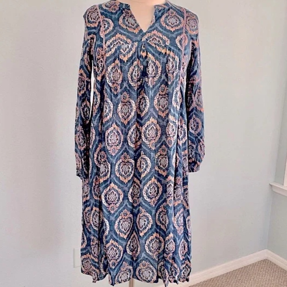 World Market oversized dress bohemian style design with long sleeves.